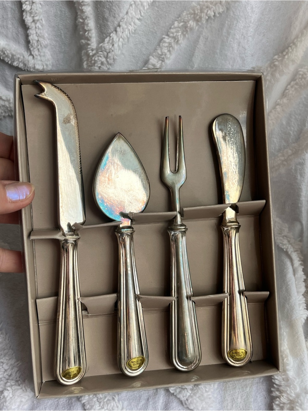 Silver Plate Cheese Serving Set - 4-Piece Appetizer Tools